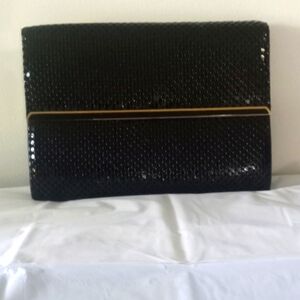 Whiting & Davis Black Mesh Metal Clutch - Vintage
